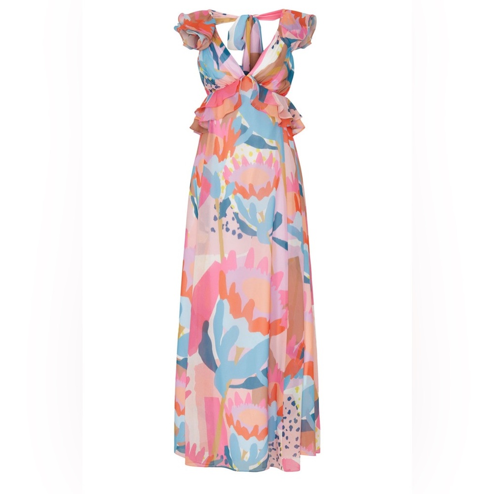 HUTCH Rumi tie back maxi dress